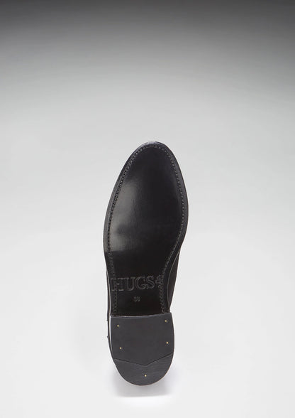 Hugs & Co Womens Black Suede Chelsea Boots Welted Leather EU 36-42 - QHA UK