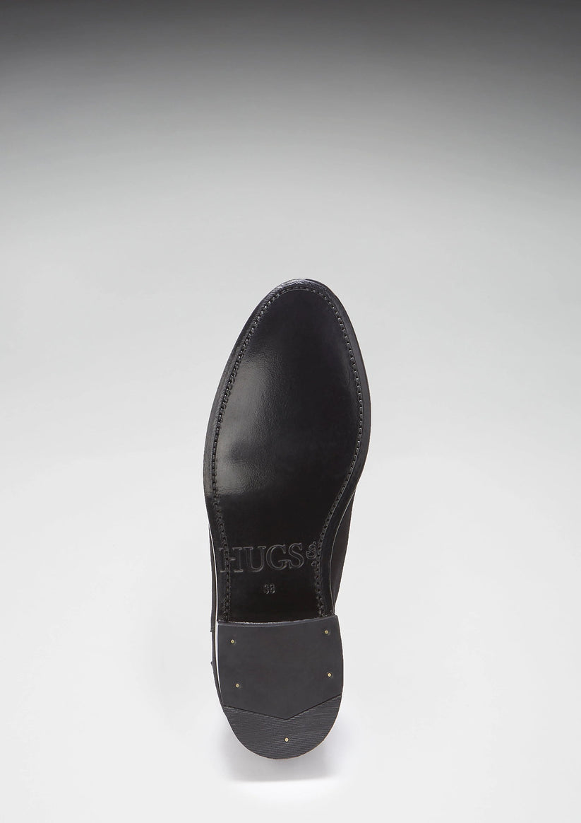 Hugs & Co Womens Black Suede Chelsea Boots Welted Leather EU 36-42 - QHA UK