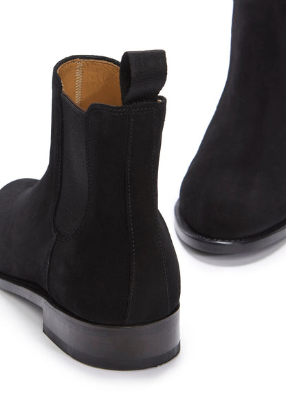 Hugs & Co Womens Black Suede Chelsea Boots Welted Leather EU 36-42 - QHA UK