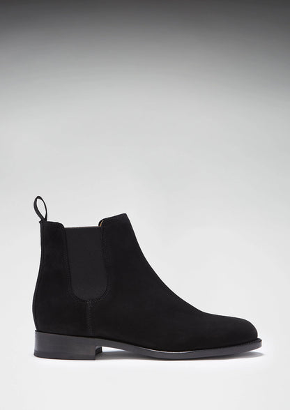 Hugs & Co Womens Black Suede Chelsea Boots Welted Leather EU 36-42 - QHA UK
