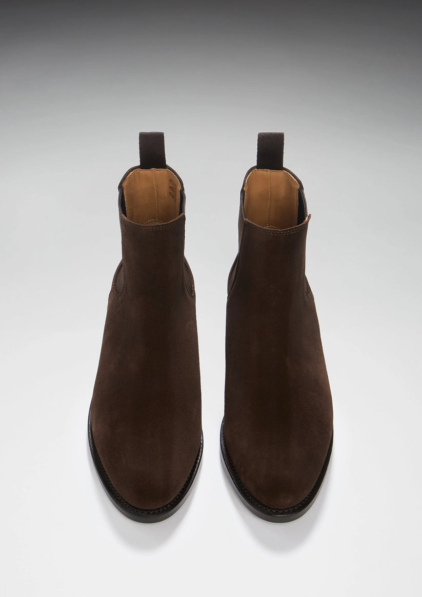 Hugs & Co Womens Brown Suede Chelsea Boots Welted Leather EU 36-42 - QHA UK