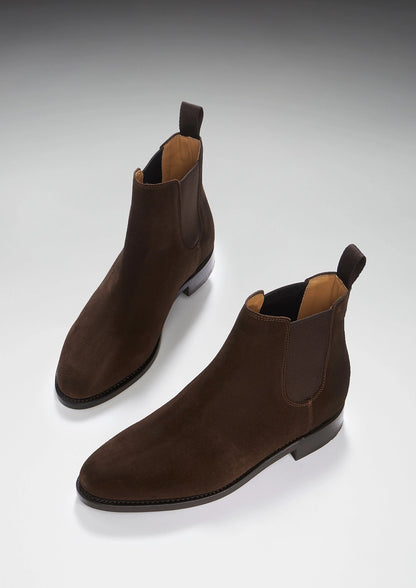 Hugs & Co Womens Brown Suede Chelsea Boots Welted Leather EU 36-42 - QHA UK