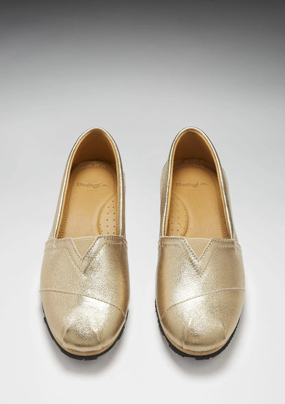 Hugs & Co Womens Chukka Espadrilles Gold Leather EU 36-42 - QHA UK