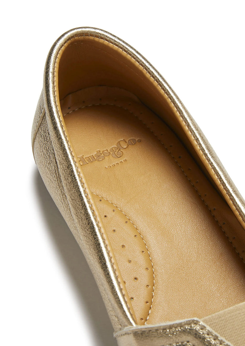 Hugs & Co Womens Chukka Espadrilles Gold Leather EU 36-42 - QHA UK