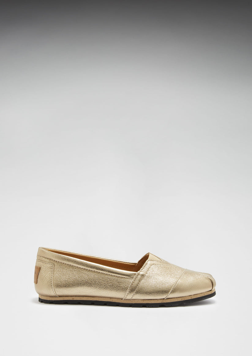 Hugs & Co Womens Chukka Espadrilles Gold Leather EU 36-42 - QHA UK
