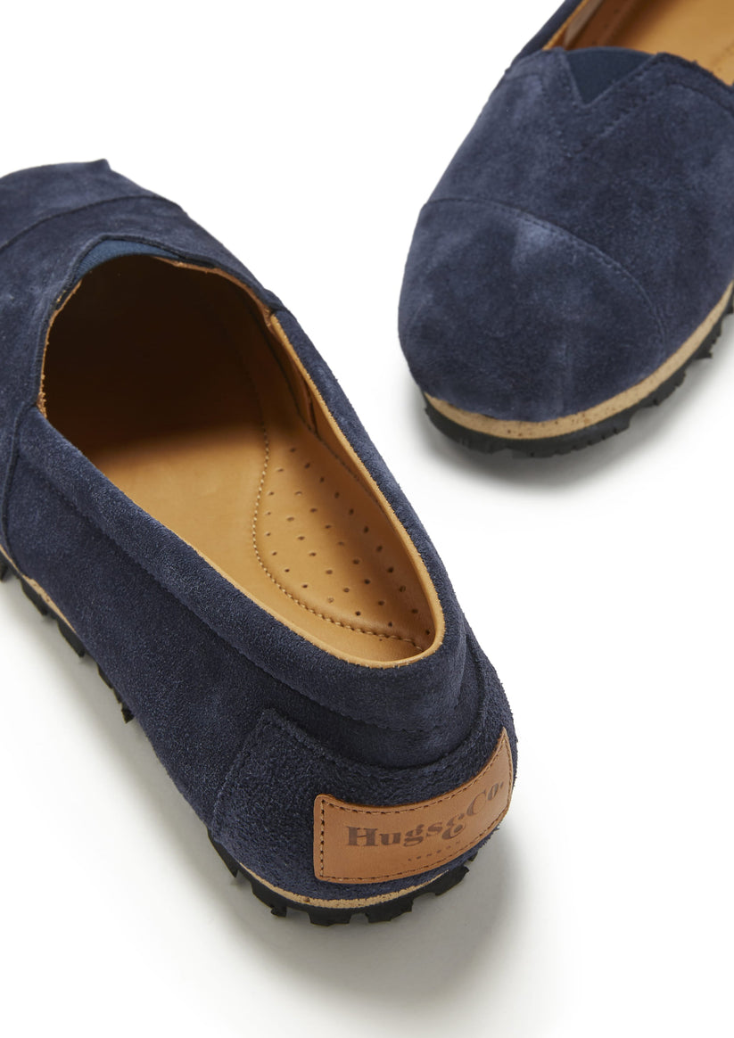 Hugs & Co Womens Chukka Espadrilles Navy Blue Suede EU 36-42 - QHA UK
