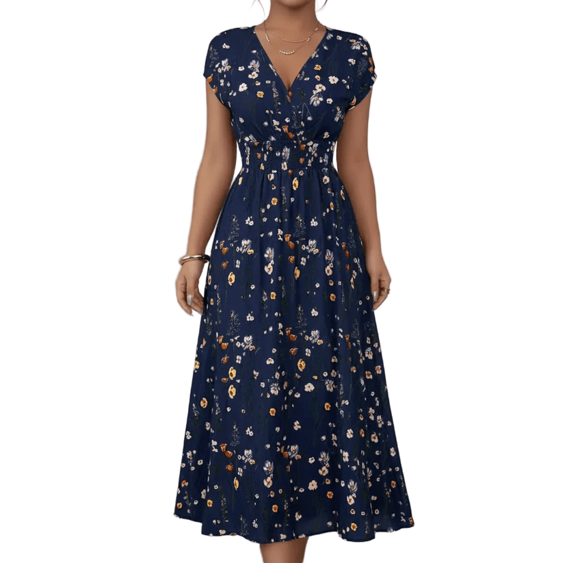 Women's Floral Maxi Dress | V-Neck Boho Summer Holiday Dress - QHA UK