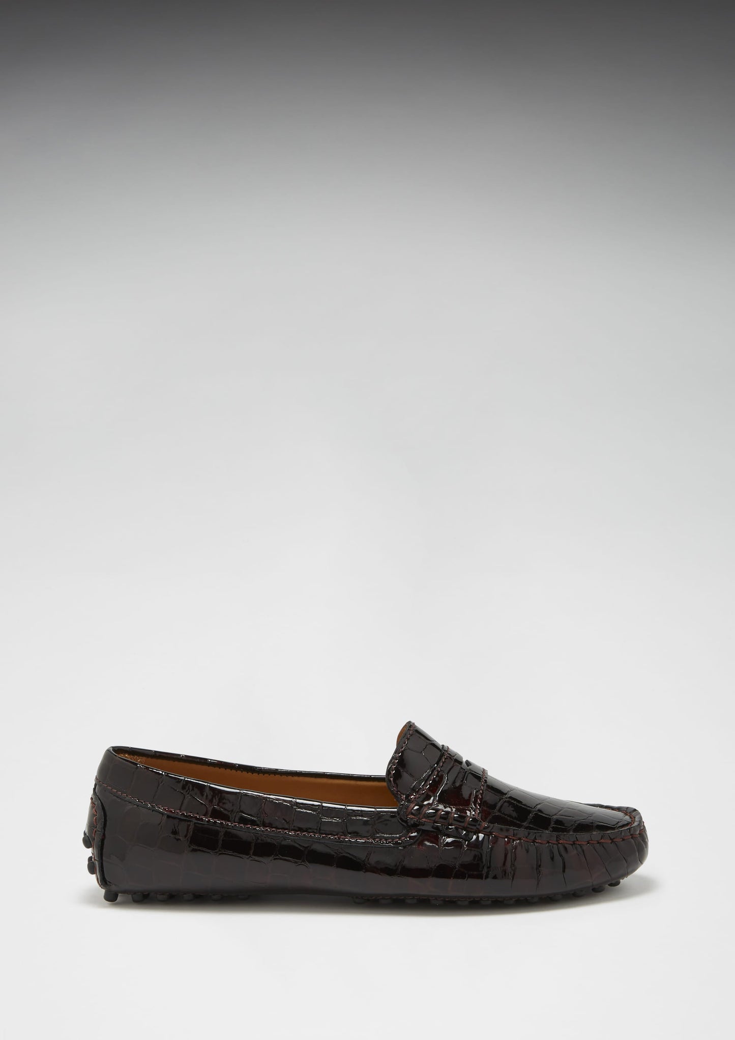Hugs & Co Womens Penny Driving Loafers Brown Croc Print EU 36-42 - Pattern Detail - QHA UK