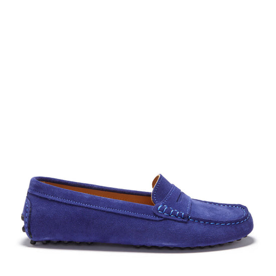 Hugs & Co Womens Penny Driving Loafers Ink Blue Suede EU 36-42 - QHA UK