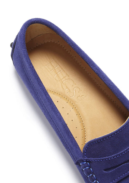 Hugs & Co Womens Penny Driving Loafers Ink Blue Suede EU 36-42 - QHA UK