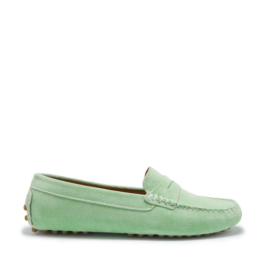 Hugs & Co Womens Penny Driving Loafers Lagoon Green Suede EU 36-42 - QHA UK