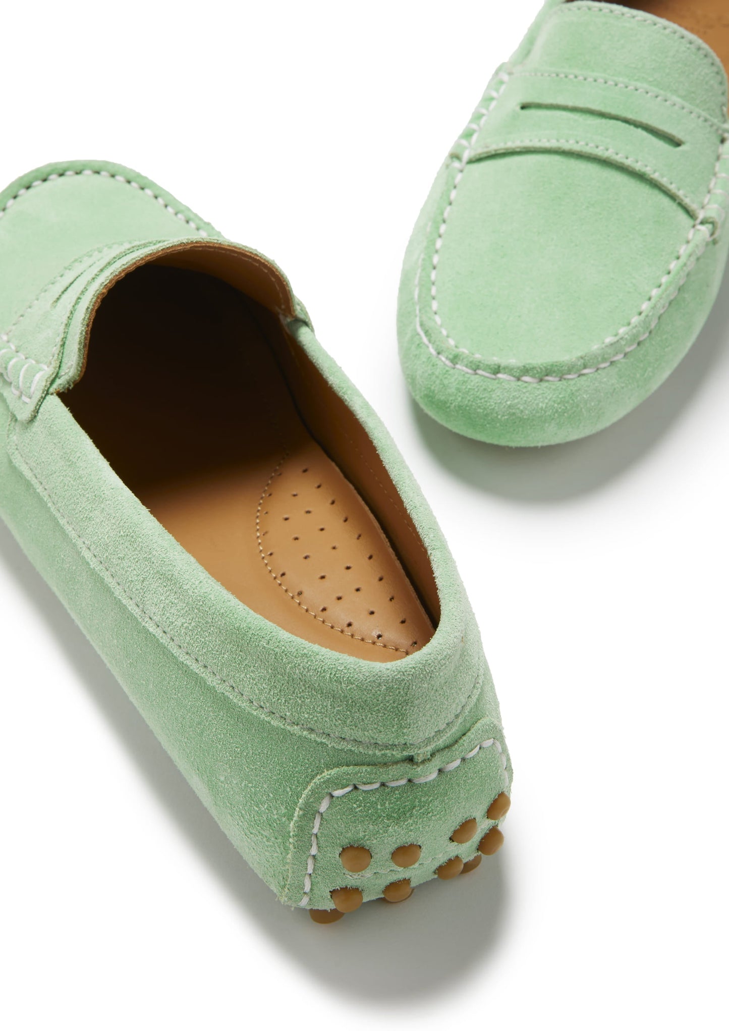 Hugs & Co Womens Penny Driving Loafers Lagoon Green Suede EU 36-42 - QHA UK