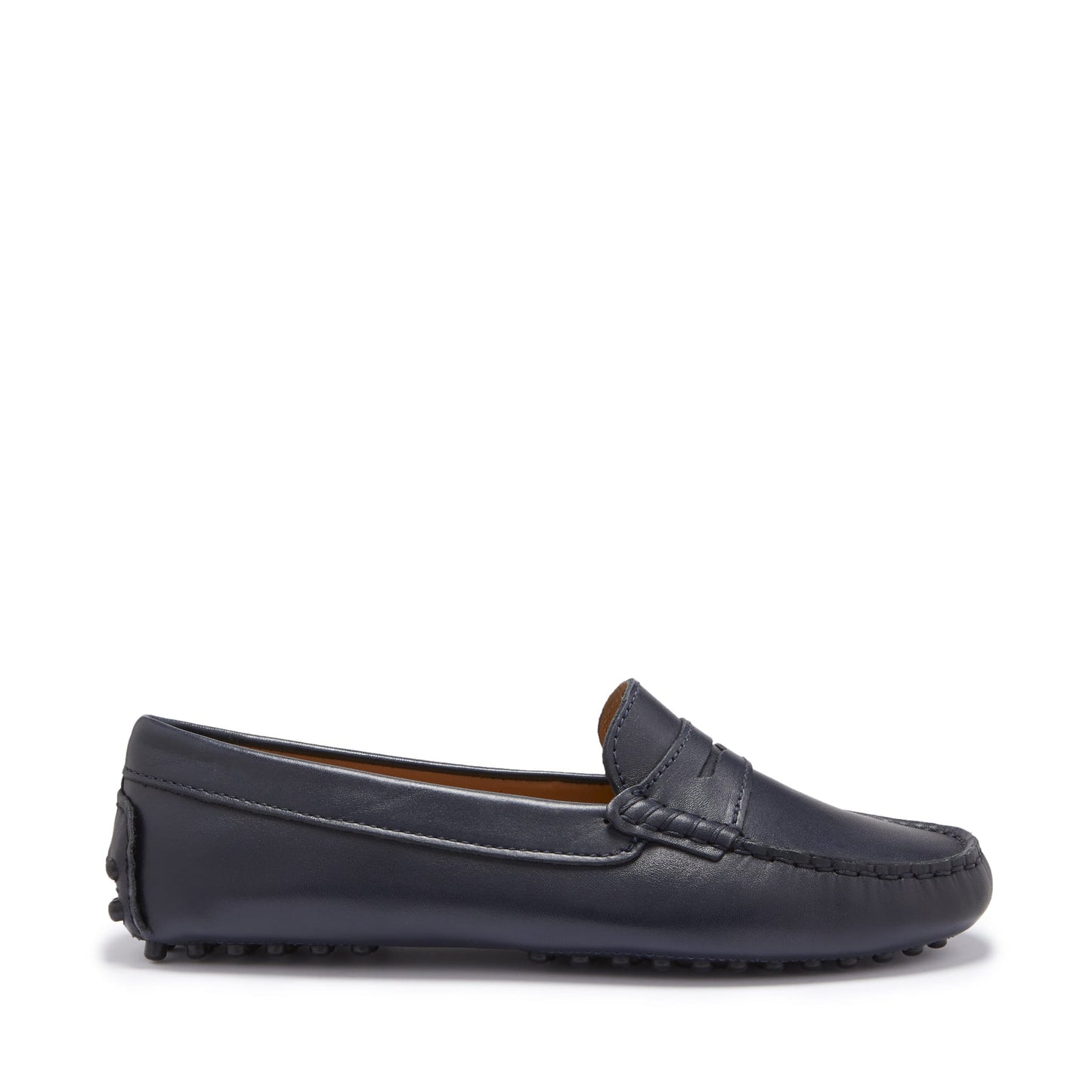 Hugs & Co Womens Penny Driving Loafers Navy Blue Leather EU 36-42 - QHA UK