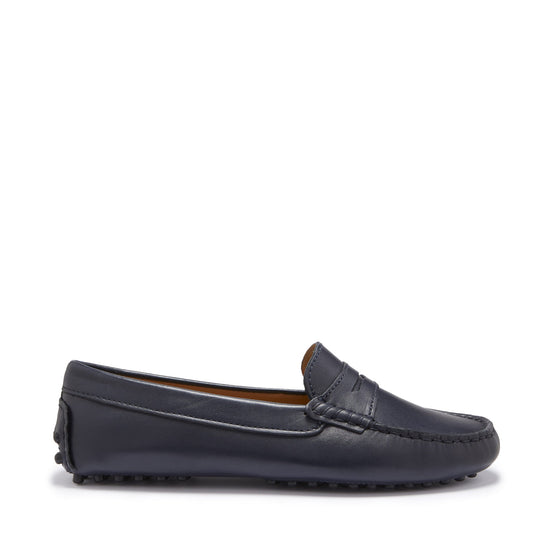 Hugs & Co Womens Penny Driving Loafers Navy Blue Leather EU 36-42 - QHA UK