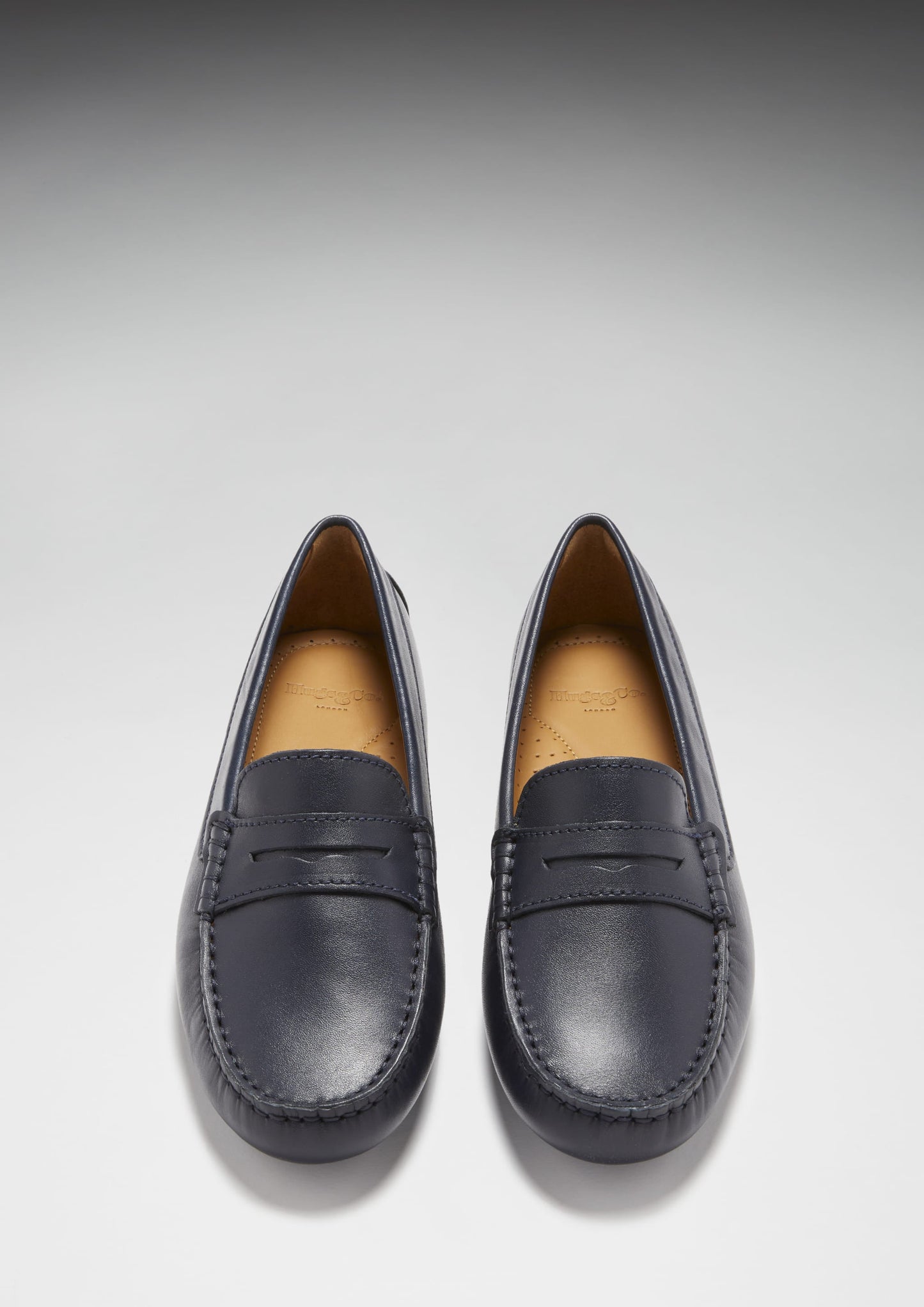 Hugs & Co Womens Penny Driving Loafers Navy Blue Leather EU 36-42 - QHA UK