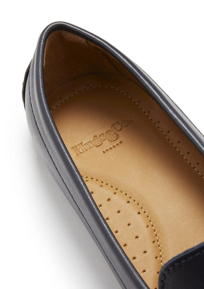 Hugs & Co Womens Penny Driving Loafers Navy Blue Leather EU 36-42 - QHA UK