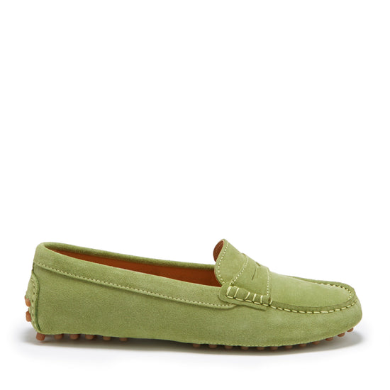 Hugs & Co Womens Penny Driving Loafers Olive Green EU 36-42 - QHA UK