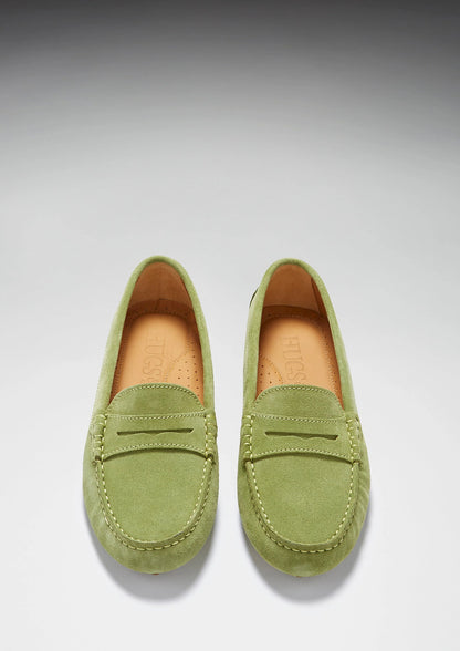Hugs & Co Womens Penny Driving Loafers Olive Green EU 36-42 - QHA UK