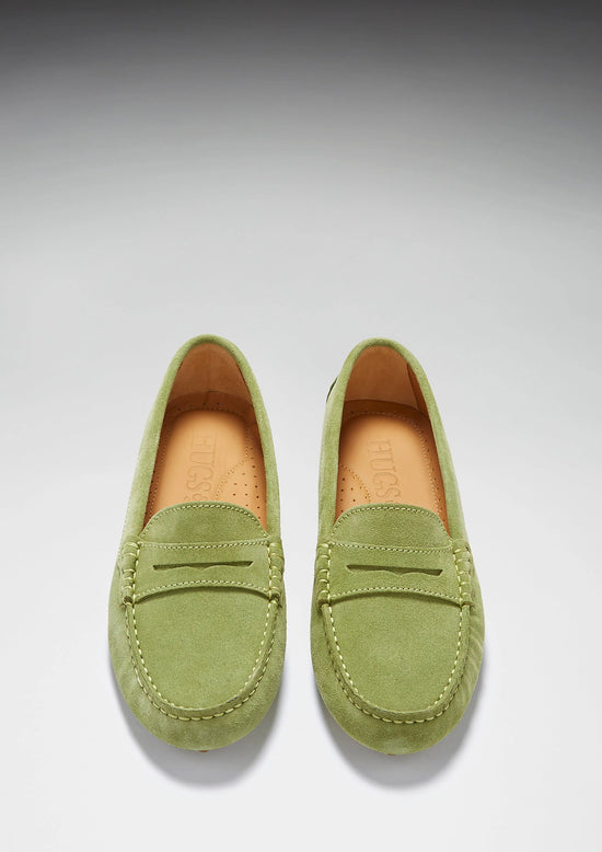 Hugs & Co Womens Penny Driving Loafers Olive Green EU 36-42 - QHA UK