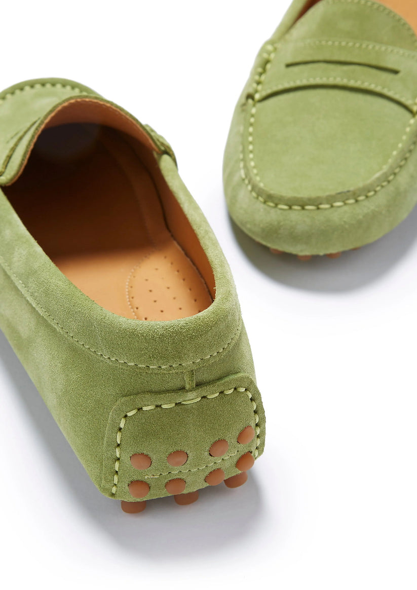 Hugs & Co Womens Penny Driving Loafers Olive Green EU 36-42 - QHA UK