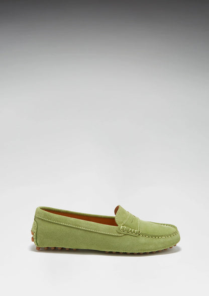 Hugs & Co Womens Penny Driving Loafers Olive Green EU 36-42 - QHA UK