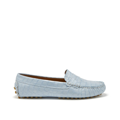 Hugs & Co Womens Penny Driving Loafers Powder Blue Print EU 36-42 - QHA UK