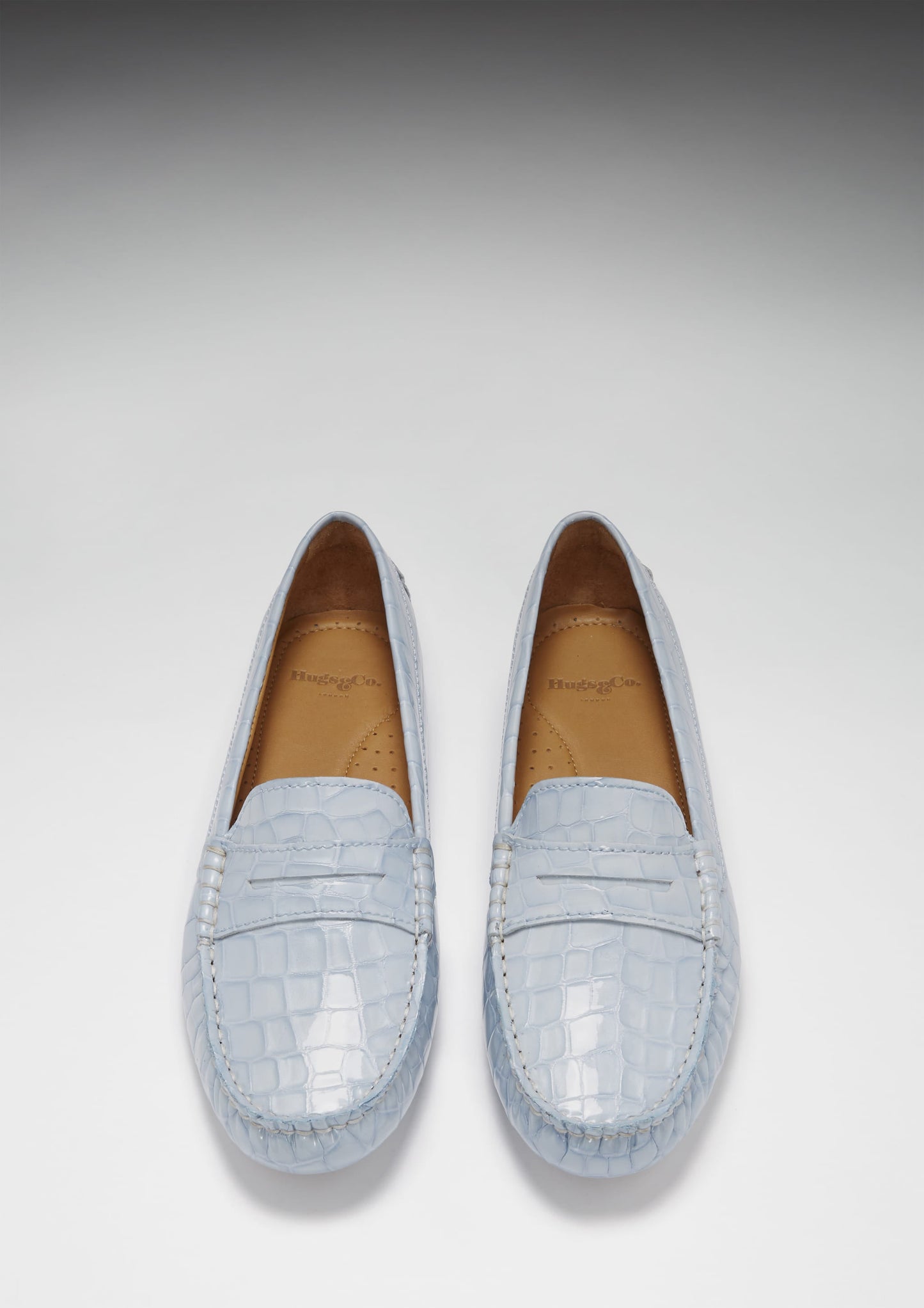 Hugs & Co Womens Penny Driving Loafers Powder Blue Print EU 36-42 - Pattern Detail - QHA UK