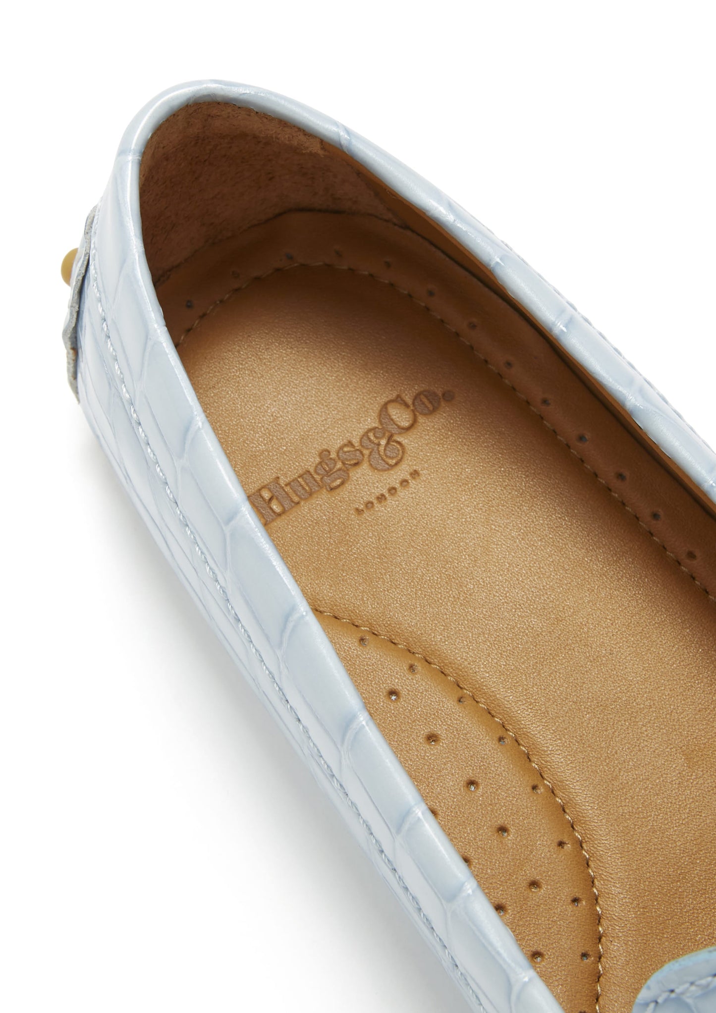 Hugs & Co Womens Penny Driving Loafers Powder Blue Print EU 36-42 - Pattern Detail - QHA UK