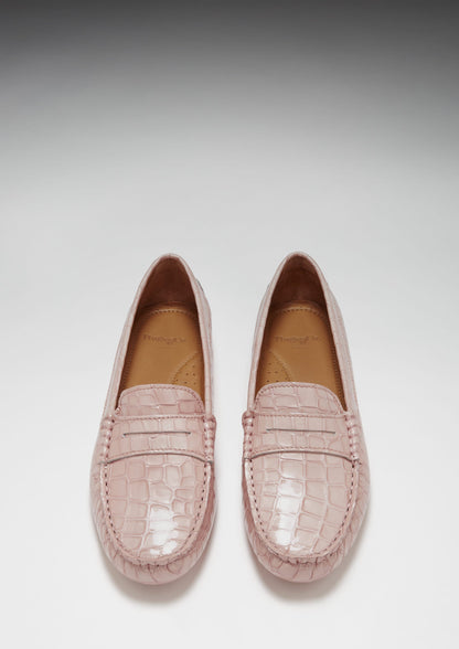 Hugs & Co Womens Penny Driving Loafers Powder Pink Print EU 36-42 - Pattern Detail - QHA UK