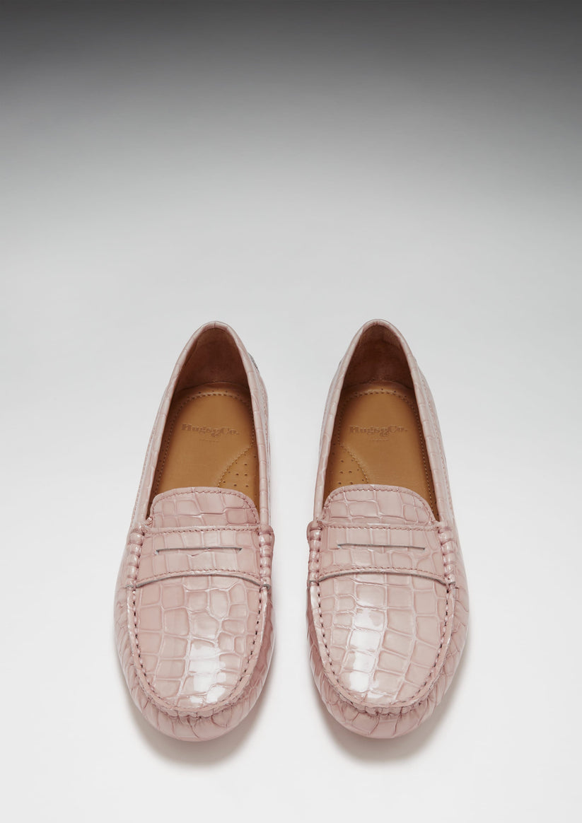 Hugs & Co Womens Penny Driving Loafers Powder Pink Print EU 36-42 - Pattern Detail - QHA UK