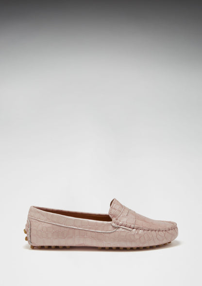 Hugs & Co Womens Penny Driving Loafers Powder Pink Print EU 36-42 - Pattern Detail - QHA UK