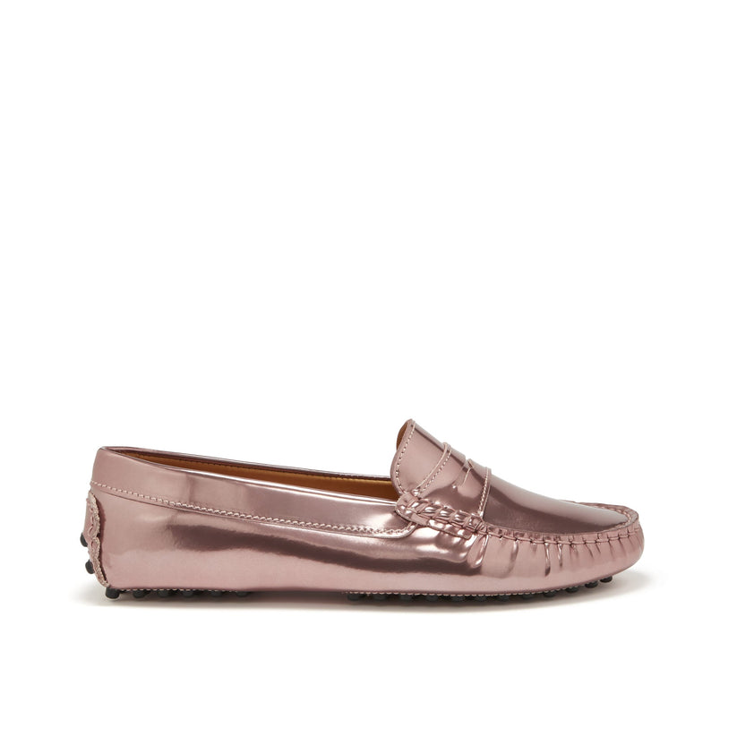 Hugs & Co Womens Penny Driving Loafers Rose Gold Patent EU 36-42 - QHA UK