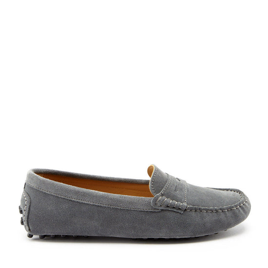 Hugs & Co Womens Penny Driving Loafers Slate Grey Suede EU 36-42 - QHA UK