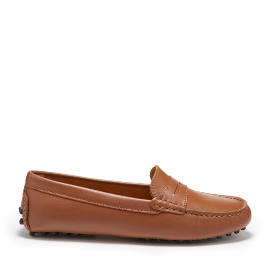 Hugs & Co Womens Penny Driving Loafers Tan Leather EU 36-42 - QHA UK