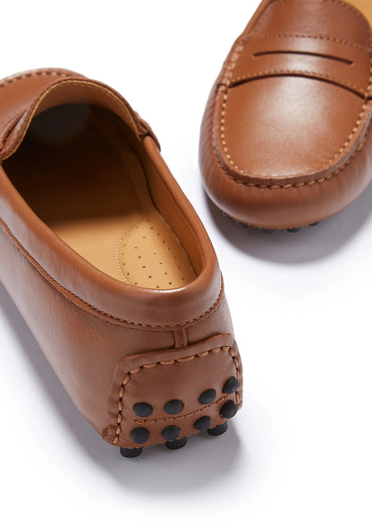Hugs & Co Womens Penny Driving Loafers Tan Leather EU 36-42 - QHA UK