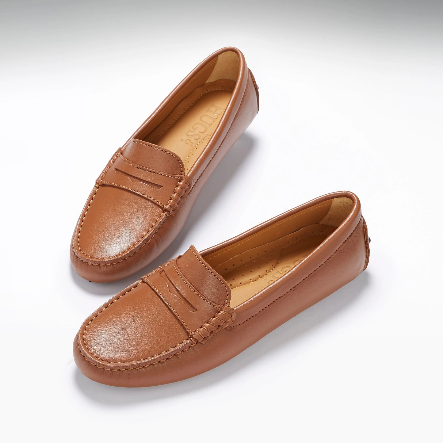 Hugs & Co Womens Penny Driving Loafers Tan Leather EU 36-42 - QHA UK