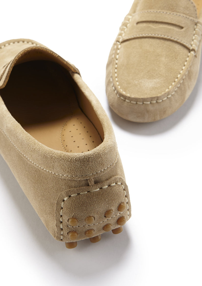 Hugs & Co Womens Penny Driving Loafers Taupe Suede EU 36-42 - QHA UK