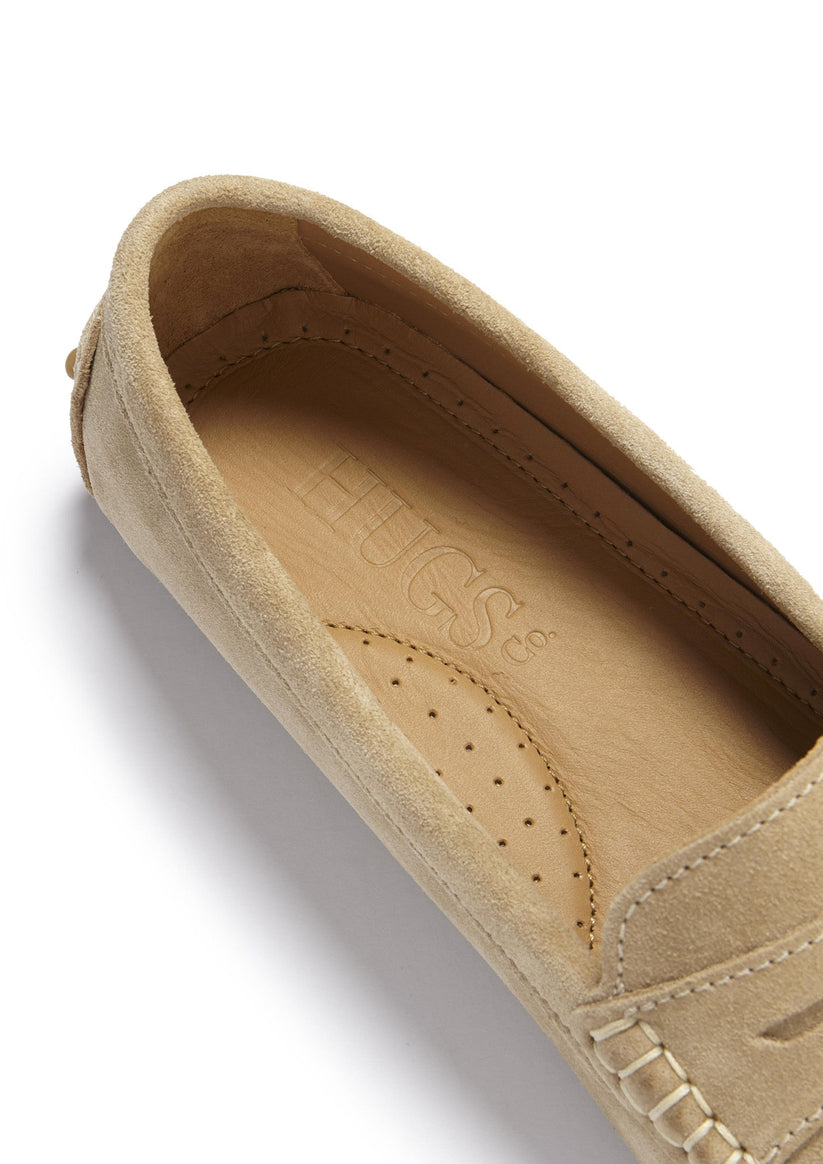 Hugs & Co Womens Penny Driving Loafers Taupe Suede EU 36-42 - QHA UK