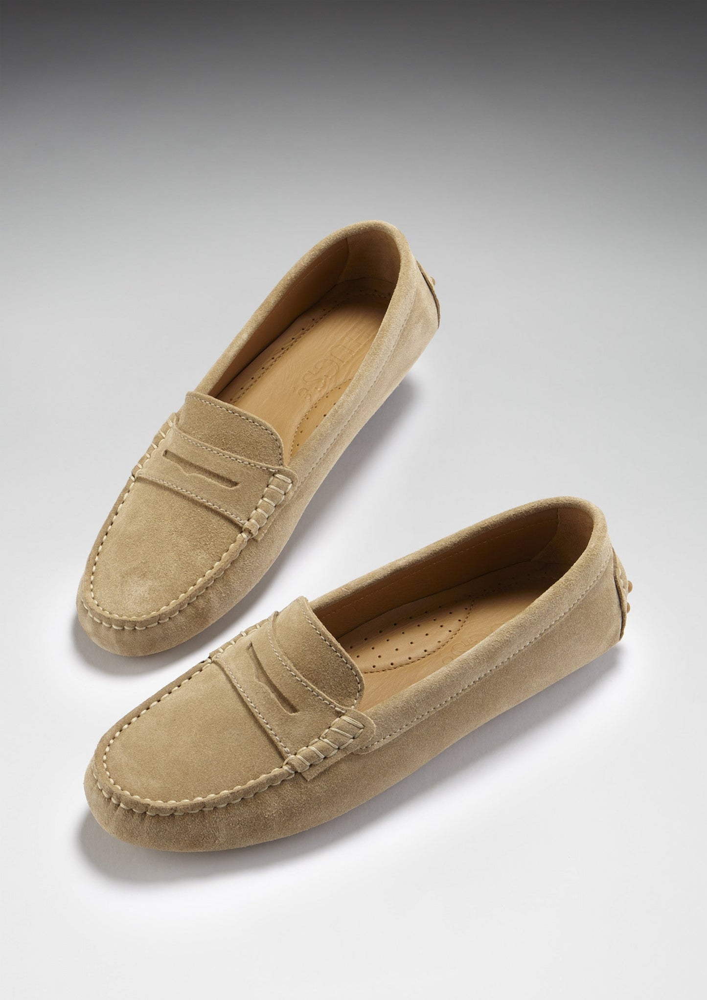 Hugs & Co Womens Penny Driving Loafers Taupe Suede EU 36-42 - QHA UK