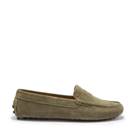Hugs & Co Womens Penny Driving Loafers Truffle Suede EU 36-42 - QHA UK