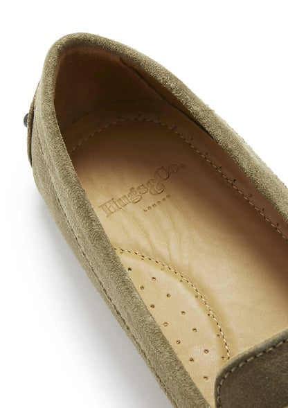 Hugs & Co Womens Penny Driving Loafers Truffle Suede EU 36-42 - QHA UK