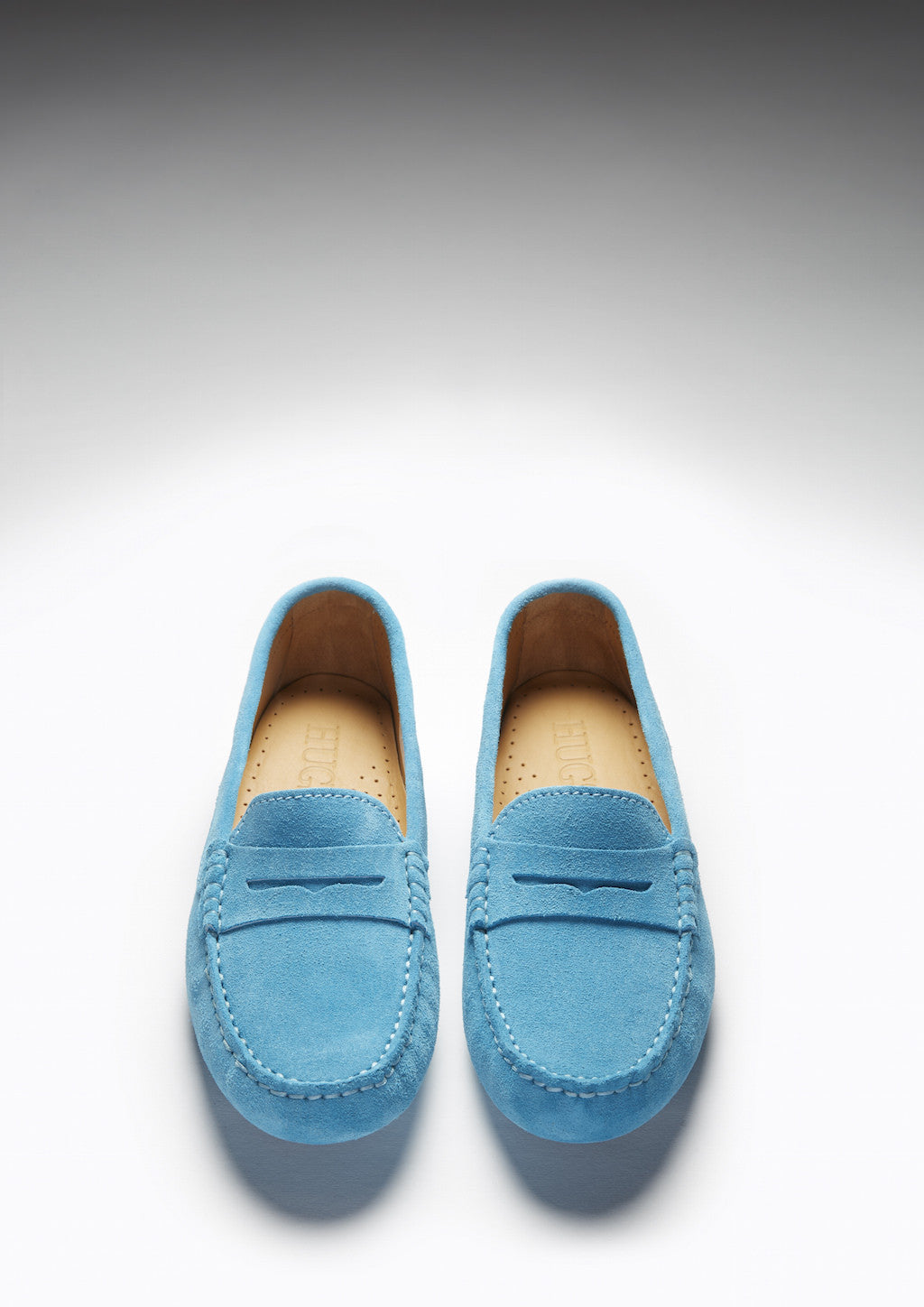 Hugs & Co Womens Penny Driving Loafers Turquoise Suede EU 36-42 - QHA UK