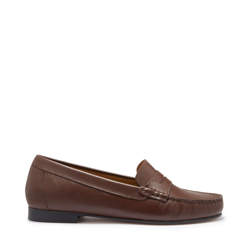 Hugs & Co Womens Penny Loafers Leather Sole Brown Leather EU 36-42 - QHA UK