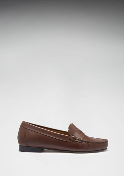 Hugs & Co Womens Penny Loafers Leather Sole Brown Leather EU 36-42 - Sole Detail - QHA UK