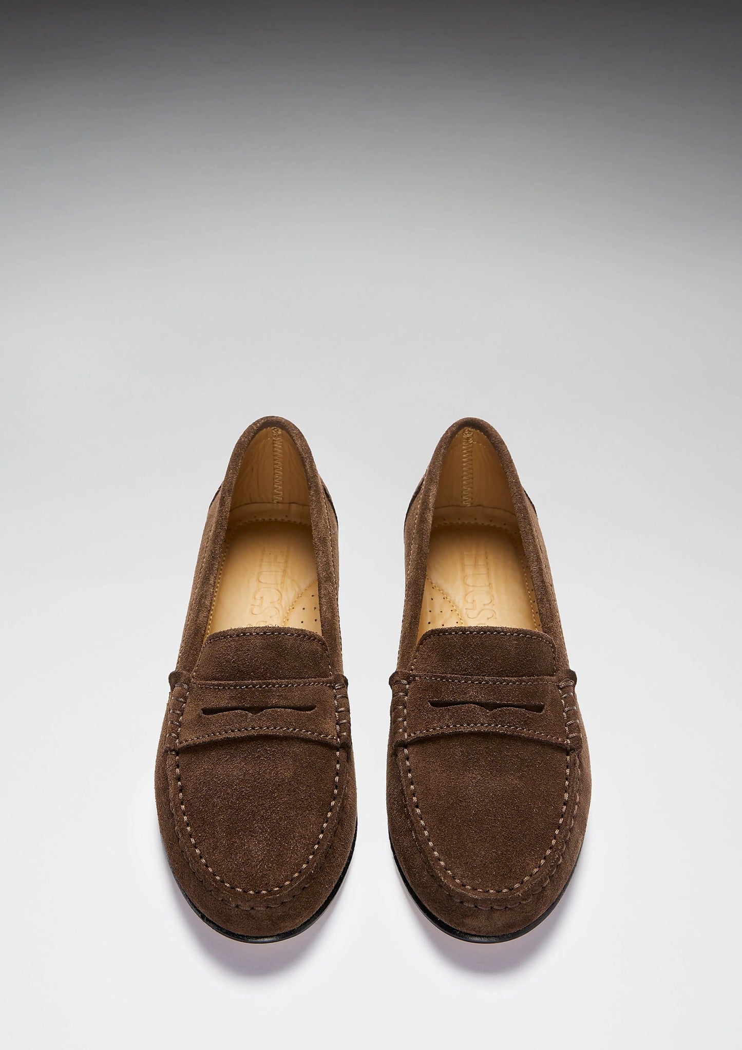 Hugs & Co Womens Penny Loafers Leather Sole Brown Suede EU 36-42 - Sole Detail - QHA UK
