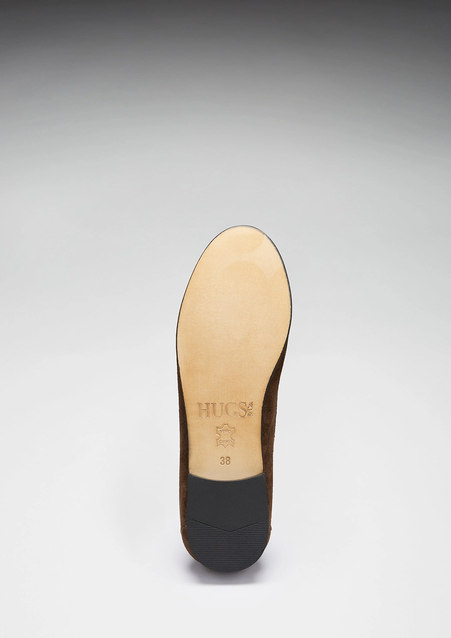 Hugs & Co Womens Penny Loafers Leather Sole Brown Suede EU 36-42 - Sole Detail - QHA UK