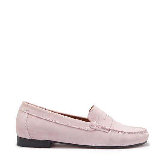 Hugs & Co Womens Penny Loafers Leather Sole Ice Pink Suede EU 36-42 - QHA UK