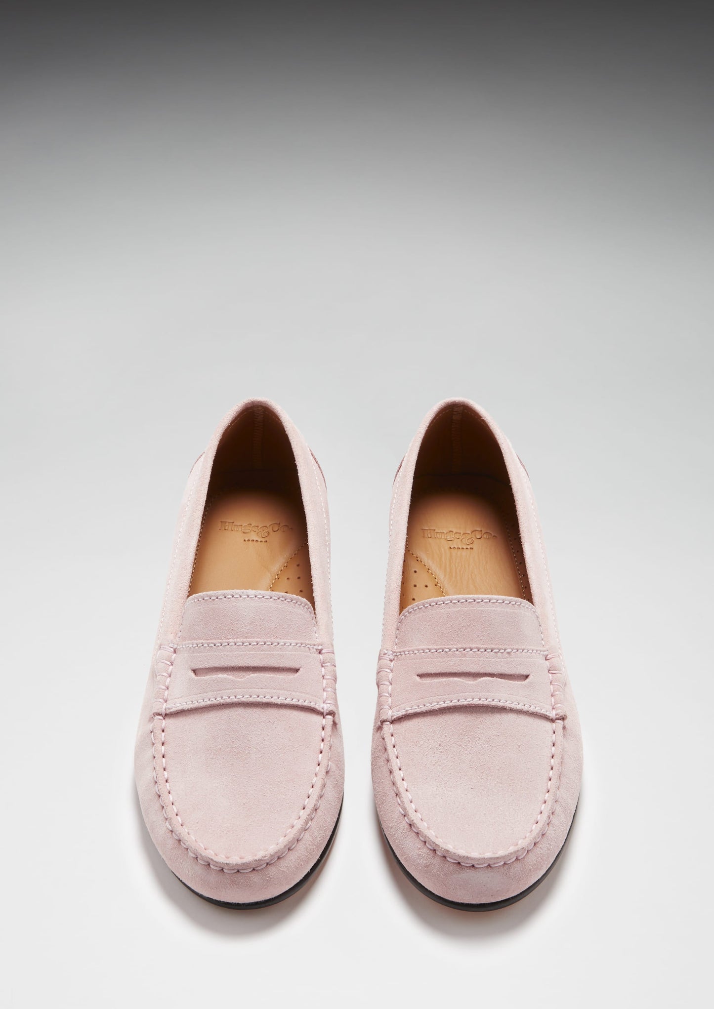 Hugs & Co Womens Penny Loafers Leather Sole Ice Pink Suede EU 36-42 - Sole Detail - QHA UK