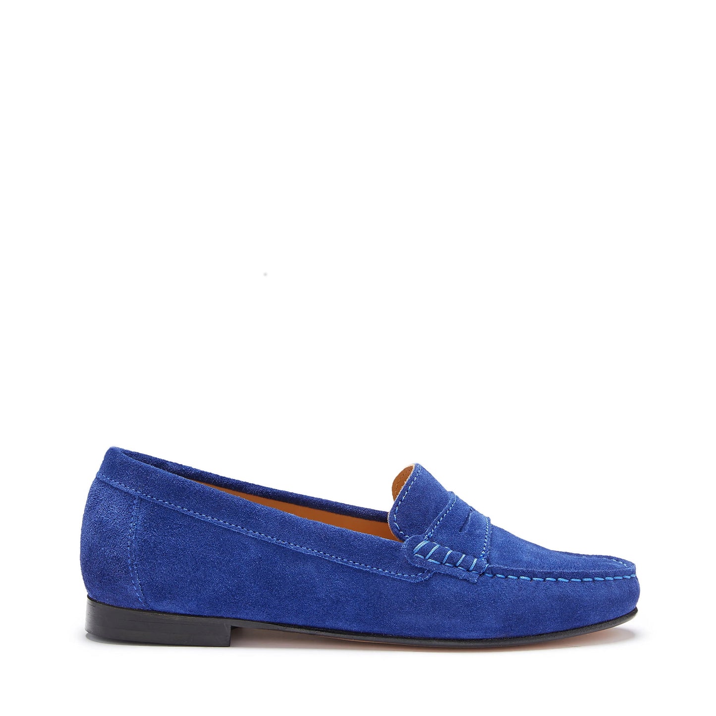 Hugs & Co Womens Penny Loafers Leather Sole Ink Blue Suede EU 36-42 - QHA UK