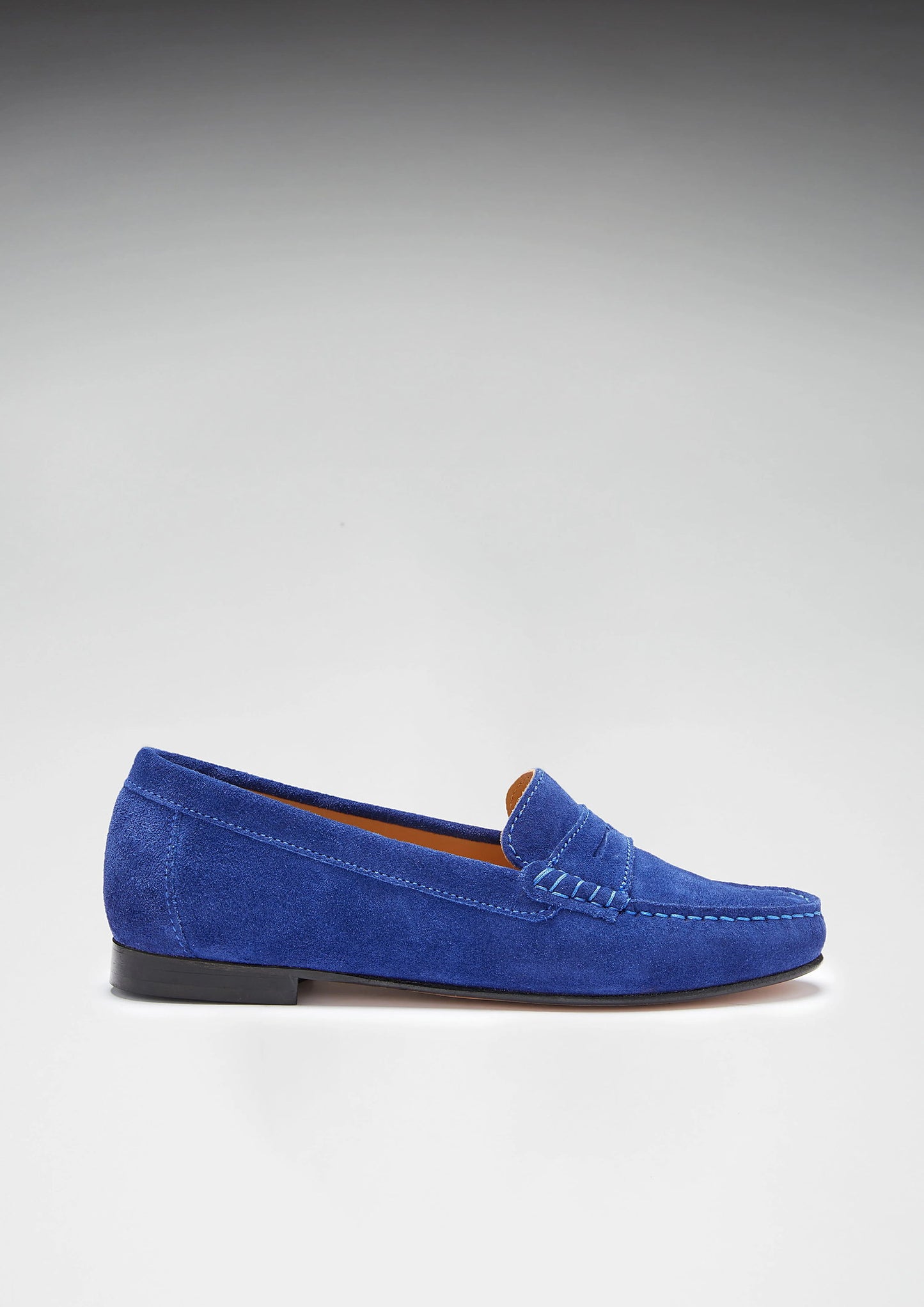Hugs & Co Womens Penny Loafers Leather Sole Ink Blue Suede EU 36-42 - Sole Detail - QHA UK